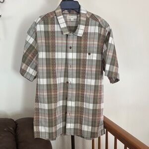 FRYE AND CO. Men's Olive Plaid Button Down Shirt